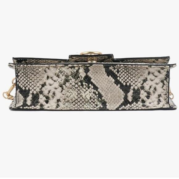 Jessica Simpson Brooke Clutch Python Shoulder Bag With Gold Chain Strap - Picture 4 of 9